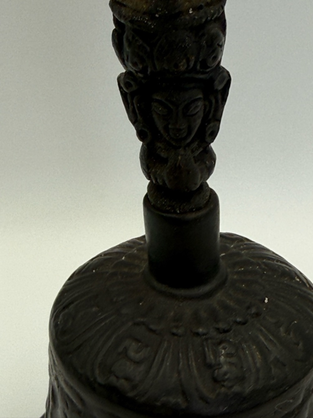 Antique Black Metal Tibetan Buddhist Ceremonial Ritual Prayer Bell - Picture 3 of 8